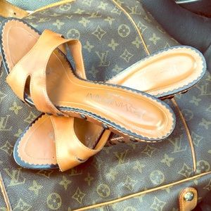 Yvest Saint Laurent caramel leather heals